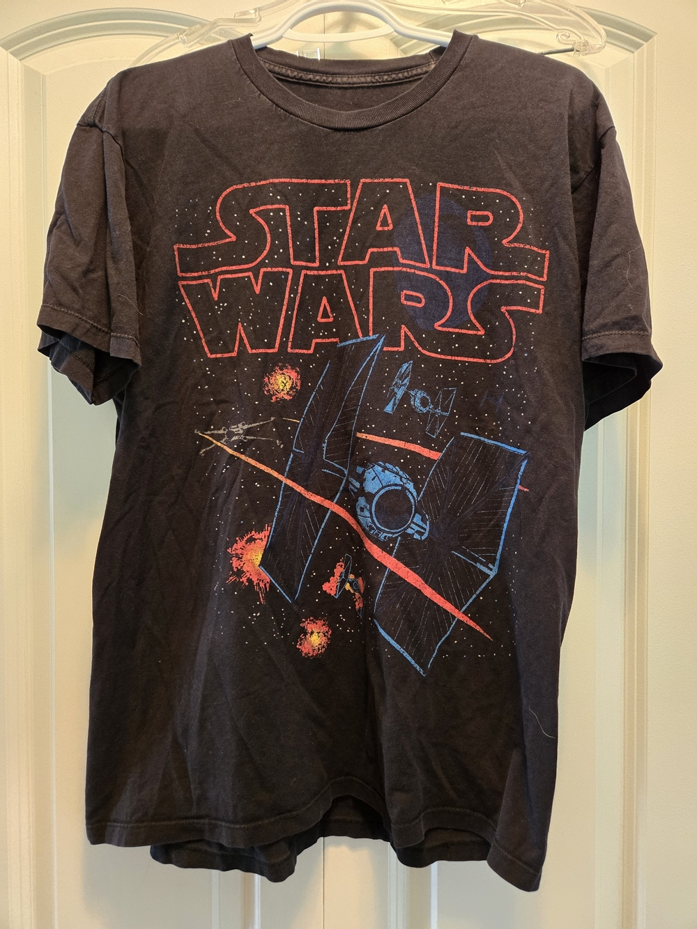 Star Wars Tie Fighter Tee in Black with Red And Blue